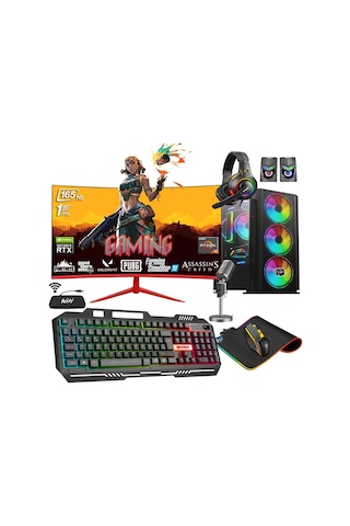 Zeiron Wizard X70 R5-5600X 32 GB 1 TB HDD + 256 GB M.2 SSD RTX3050 24" Dos Masaüstü Oyuncu Bilgisayarı