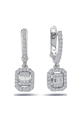 Lova 0,37 Karat Baget Pırlanta Küpe - 3030045