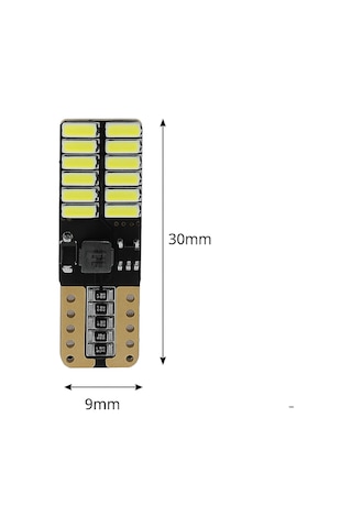 T10 Led Ampul 24 Ledli Canbuslı Park Ampulü 2'li Takım Turuncu