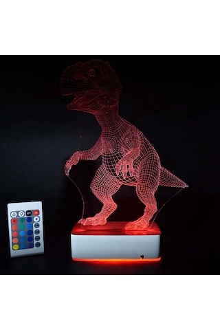 Özel Tasarım Dinazor 3D Led Lamba