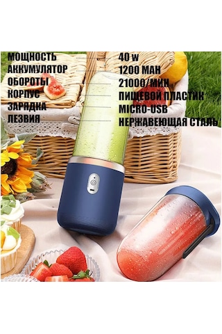 Geeroyoo Taşınabilir Usb Şarjlı Mini Blender - Çift Kapaklı, 21000 Rpm, Buz Kırma Özellikli