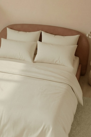 Camelia King Düz Ranforce Nevresim Set- Bej %100 Bej