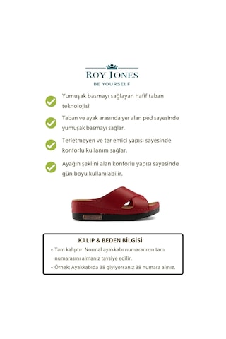Roy Jones 3029 Ortopedik Comfort Günlük Topuklu Kadın Terlik 167800000334 08 Kırmızı Kırmızı