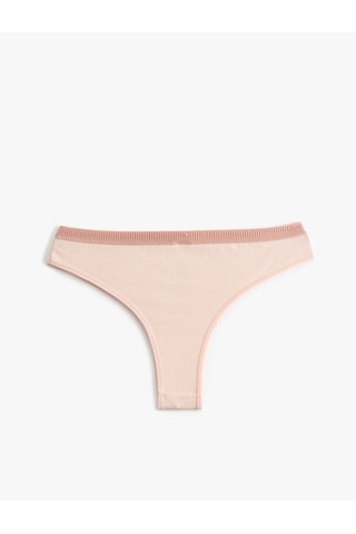 Koton Pamuklu Baskılı Kadın Brazilian Külot Pembe 5slk30061mk Gül