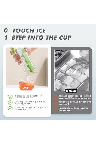 Teltree 2 Adet El İle Basma Buzluk Seti - Yeşil+turuncu, 6 Kısmı, Yiyecek Grubu Pc+pp, Tepsili Spill Proof, Sorunsuz Buz Çıkarımı, Ev Ve Parti Kullanıma Uygun Çok Renkli