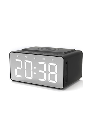 Maiyame Siyah Bt 5.0 Bluetooth Hoparlör - Kablosuz Telefon Şarjı, Saat Gösterimi, Alarm, Fm Radyo, Tf Kart/disk Desteği, Çift Hoparlör