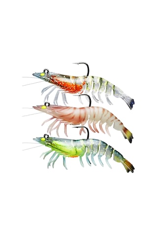 Valkyrie 3 Adet Silikon Karides Balık Yemi 9cm 11.5gr Gerçekçi Levrek Katili Yem Lrf Spin