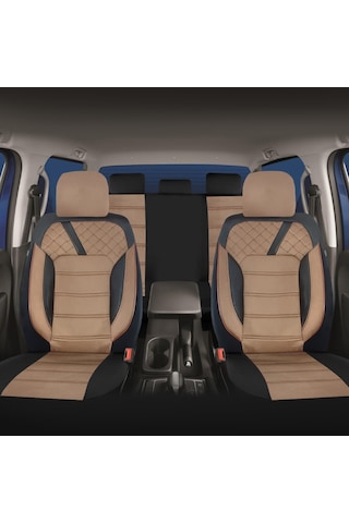 Pandami Oto Koltuk Kılıfı, Tam Set, Tay Tüyü / Taba