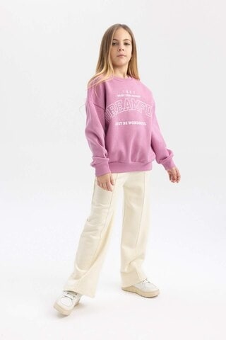 DeFacto Kız Çocuk Wide Leg Pantolon B7784A8NSER102 Ekru