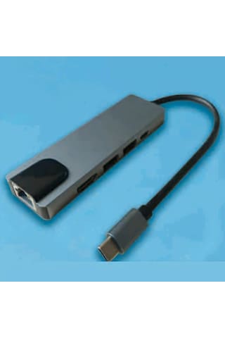 Honeybeeshop Usb C Hub 5i 1 Arada 100m Usb Cden 4k Hdtvye Ethernet Portlu Cok Baglanti Noktali Adaptor 100w Pd Tip C Sarj Portu Usb 3 0 2 0