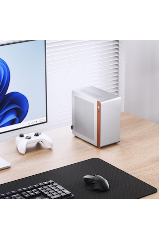 N10 Pc Kasası Gümüş - Mini-ıtx İçin Mini Kule, 2 Fanlı, 4 X 2,5 İnç Ssd'ye Kadar, Htpc, Nas Ve Ofis Sistemleri İ