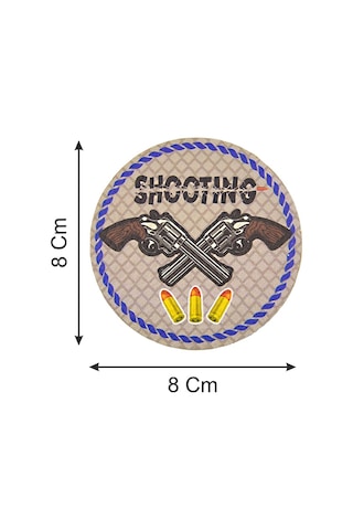 Rovelver Tabanca Shooting - Cırt - Patch - Peç - Arma - 8 Cm Açık Gri