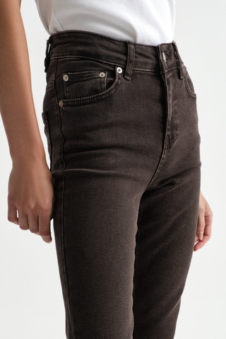 Açelyaokcu High Waist Flare Leg Full Length Stretch Jean Acı Kahverengi