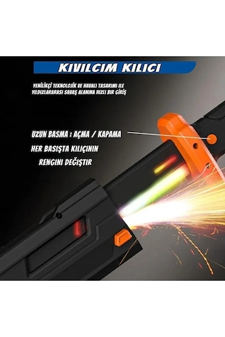 44 Cm Kıvılcım Çıkartan Özel Efektli Şarjlı Işın Kılıcı