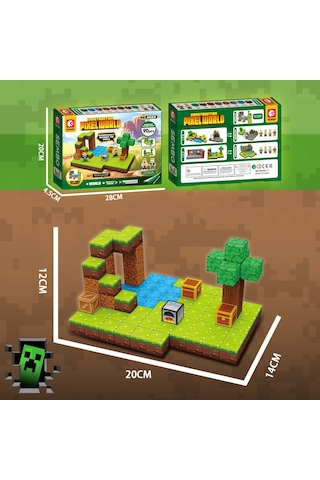 Sembo Block Pixelworld Macera Manyetik Bloklar Mıknatıslı Küpler 90 Parça