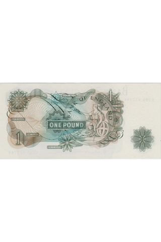 Birleşik Krallık 1 Pound 1962-66 Pick 374c Kraliçe Iı. Elizabeth-ingiltere. Çil.
