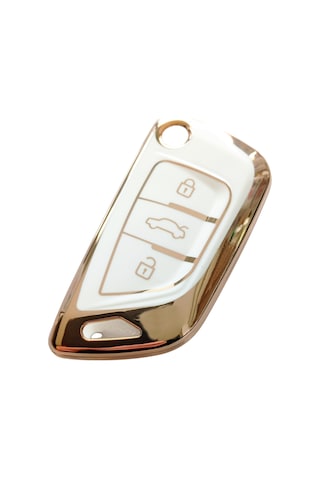 Bmw Tipli Kd Keydiy Nb29 Uyumlu Kumanda Anahtar Kılıfı Oto Anahtarlık Beyaz - Gold
