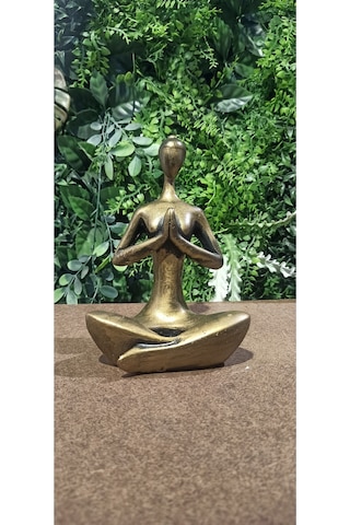 Yogacı Kadın Mumluk Biblo Sarı