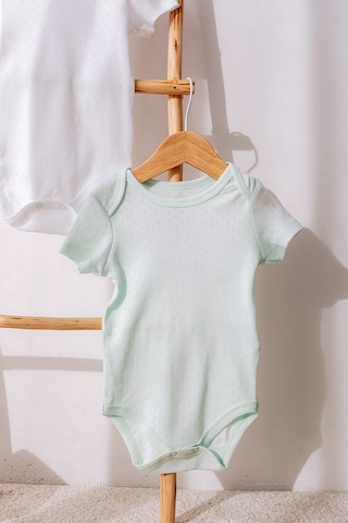 Lilabio %100 Organik Pamuk 3'lü Jakarlı Kısa Kollu Bebek Body Seti Çok Renkli