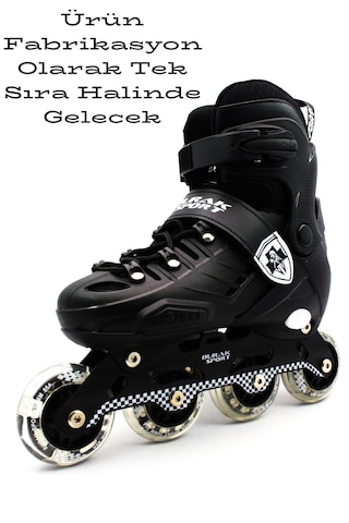 Profesyonel Işıklı Silikon Teker Ayarlanabilir Çocuk-yetişkin Pa Siyah