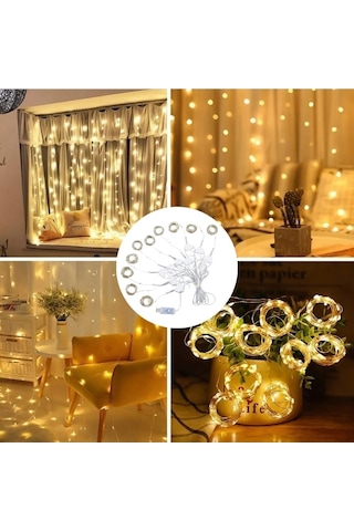 Uzaktan Kumandalı Led Perdeye Takılabilen Kancalı Işık Usb 3x3 Metre Peri Perde Led Siyah