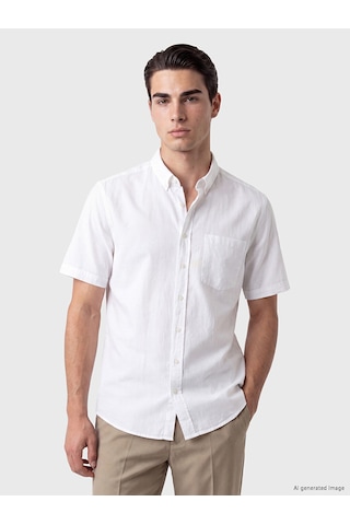 Lcwaıkıkı Classic Beyaz Regular Fit Kanvas Erkek Gömlek