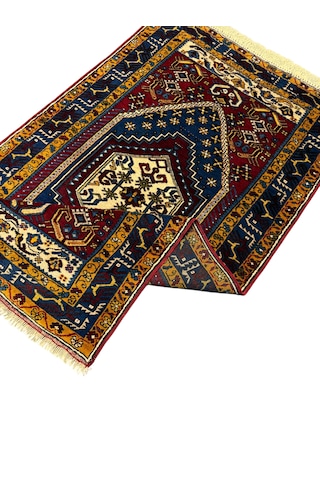 El Dokuma Yahyalı Halısı 103x185 Kök Boya %100 Yün Halı Kırmızı