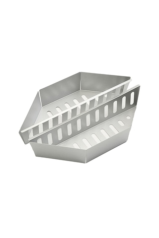 Suntek 2 Parça Gümüş Barbekü Izgara Sepetleri Yakıt Tutucu Gümüş