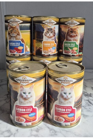 2x 400 Gr Somon Etli Parça Etli Soslu Yaş Kedi Maması