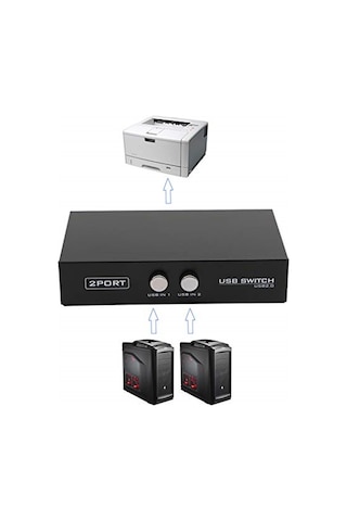 Alfais 5020 2 Port Yazıcı Printer Usb Çoklayıcı Switch Splitter Hub