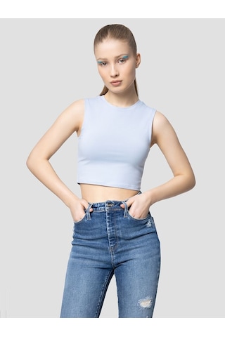 LOFT Crop Kadın Atlet Lf2032011 Q1.v1 Açık Mavi