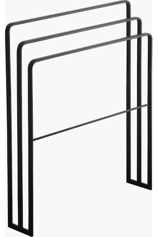 Ovalli Metal Banyo Havlu Askılığı Siyah