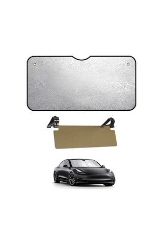 2li Set Vizör + Oto Güneşlik Araba Ön Cam Güneşlik Cam Gölgeliği + Güneş Vizörü