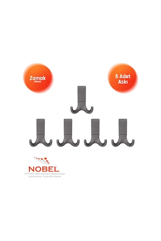 Best Lüks Askı, Metal, Vestiyer Askı, 121 Gr, Dolap Askılık, Duvar Askılığı, Titanyum Vidalı 5 Adet