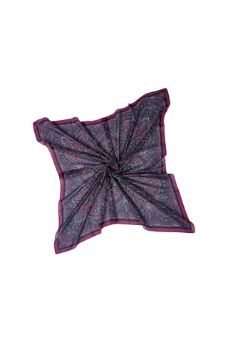 Mim Eşarp Mısırlı Eşarpları Büyük Boy Etnik Desenli Eşarp 120x120 Cm Bordo