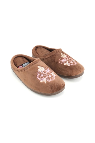 Gezer Kadın Kışlık Çiçek Desenli Ev Bahçe Gondol Terlik Gt1kzm.16065.00.011.2q Kahverengi