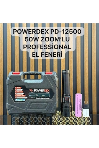 50 Watt 5000 Lümen Profesyonel Büyük Şarjlı Avcı El Feneri Pd-12500 Çok Renkli