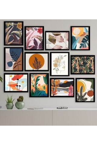 Bk Gift 12 Parça Çerçeve Görünümlü Ahşap Tablo Seti (65X80Cm)-3