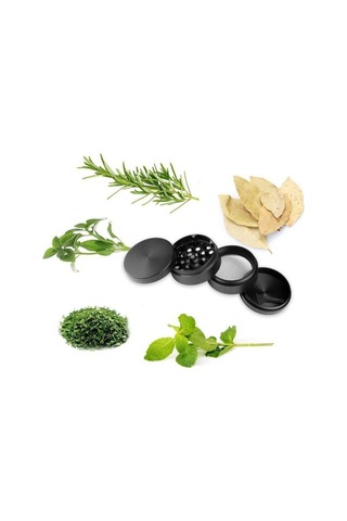 Ot Öğütücü İnce Parçacık Kolay Kullanım Manuel Dört İşlem Güçlendirilmiş Metal Dişler Çinko Alaşımı Mutfak Baharatı Adm Siyah