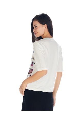 ekazak Crystal Baskılı Luxury Viskoz Tshirt Bluz