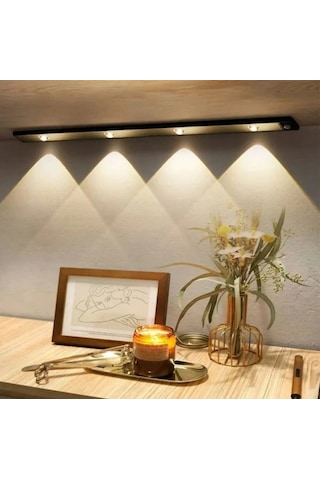 60 Cm Hareket Sensörlü 3 Renk Usb Şarj Dim Edilebilir Aplik Siyah