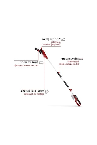 Akülü Yüksek Dal Budama Aracı, 18 V, 20 Cm Kılavuz