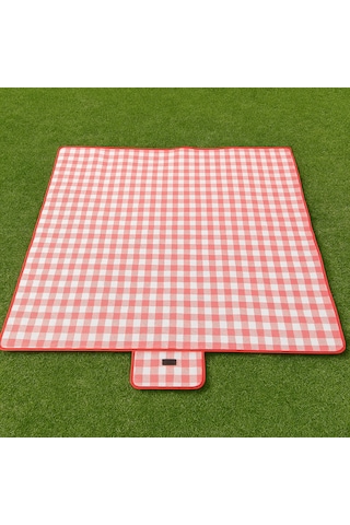 Pinterest Piknik Örtüsü 200x150 Cm Su Geçirmez Çift Katlı Kamp Ve Plaj Örtüsü Kırmızı