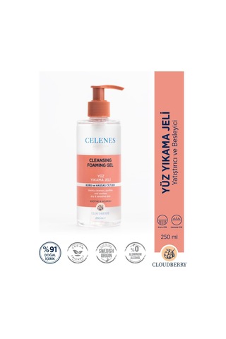 Celenes Cloudberry Kuru ve Hassas Ciltler için Yüz Temizleme Jeli 250 ML