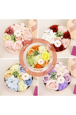 Ximistore9 Romantik Gül Sabun Çiçeği Hediye Kutusu - Mor Renk, Şık Tasarım Ve Özel Tebrik Kartı Dahil