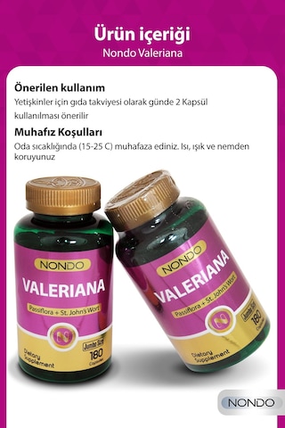Nondo Valeriana Kedi Otu Jumbo Boy 180 Kapsül