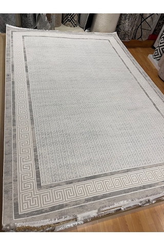 Bertuğ Halı Ada Serisi 08 Salon Oturma Odası Halısı 6m2 200x290 Açık Gri - Krem