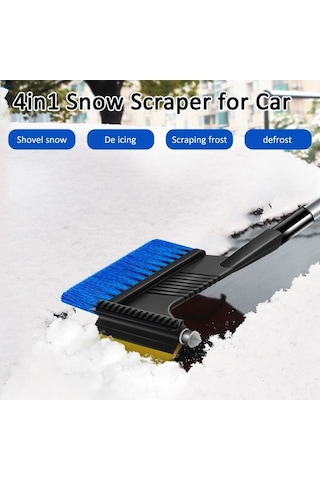 Ulzyvf Araç Kar Kazıyıcı - Uzatılabilir Alüminyum Fırça Ve Çekiçli - Boya Koruyucu