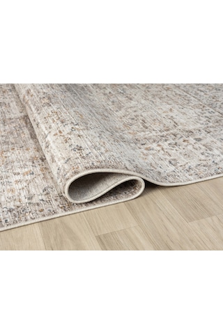 Mariesse Home Vintage Eskitme Desenli Makine Dokuma Salon Oturma Odası Halısı 10204 Bej
