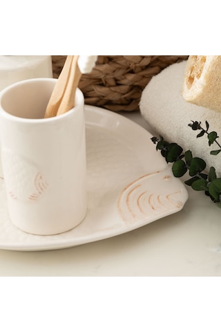 Mudo Home Marıne Fısh 4'lü Kutulu Banyo Seti Beyaz